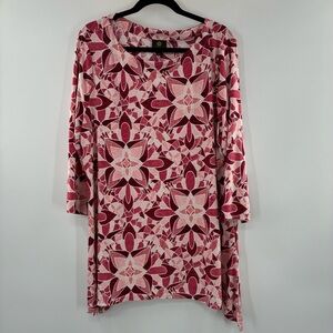 3For$20 JM Collection Pink Floral Tunic Top size XXL